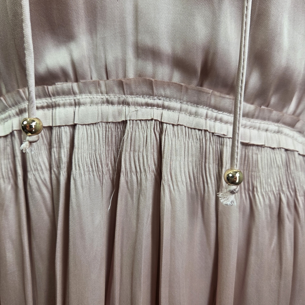 H&M Sleeveless Midi Dress With Ties And Shoulder Detail  In Light Pink Size 8 - Picture 8 of 8